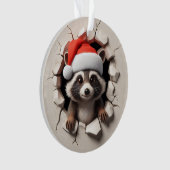 Süßer Waschbär doppelseitiger Weihnachtsbaumschmuc Ornament (Vorderseite)