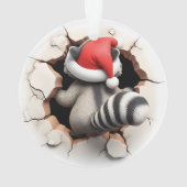 Süßer Waschbär doppelseitiger Weihnachtsbaumschmuc Ornament (Rückseite)