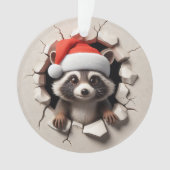 Süßer Waschbär doppelseitiger Weihnachtsbaumschmuc Ornament (Vorderseite)