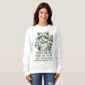 Süßer Waschbär-Eiskaffee-Liebe Sweatshirt (Vorne ganz)