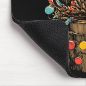 Süßer Waschbär Festliche Winterlandschaft Waldtier Mousepad (Ecke)