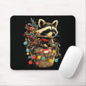 Süßer Waschbär Festliche Winterlandschaft Waldtier Mousepad (Mit Mouse)