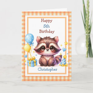 Süßer Waschbär Geburtstag für Jungen jeden Alters Karte