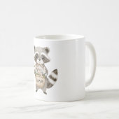 Süßer Waschbär-Korbb-Blumen Kaffeetasse (VorderseiteRechts)