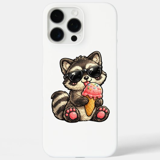 Süßer Waschbär mit Eiscreme und Sonnenbrille Case-Mate iPhone Hülle (Rückseite)