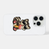 Süßer Waschbär mit Eiscreme und Sonnenbrille iPhone Hülle (Rückseite (Horizontal))