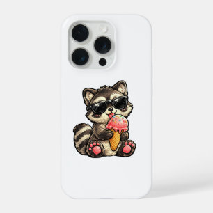 Süßer Waschbär mit Eiscreme und Sonnenbrille iPhone 15 Pro Hülle
