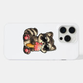 Süßer Waschbär mit Eiscreme und Sonnenbrille iPhone Hülle (Rückseite (Horizontal))