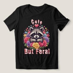 Süßer Waschbär mit farbenfrohen Blumen und Herzen Tri-Blend Shirt