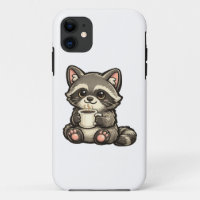 Süßer Waschbär mit Kaffee – Gemütliches Kawaii-Tie