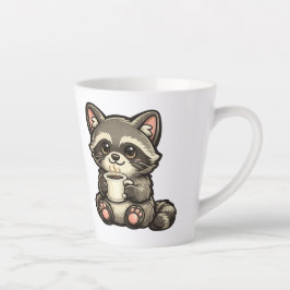 Süßer Waschbär mit Kaffee – Gemütliches Kawaii-Tie Milchtasse