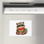 Süßer Waschbär mit Wassermelone Magnet (In Situ (Geschirrspüler))