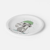 Süßer Waschbär-neutrale Babyparty 7" Platte Pappteller (Schrägansicht)