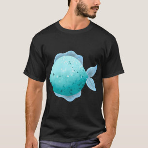 Süßer Wasserfarb-Blauer Fisch Ozean Leben Aufklebe T-Shirt