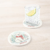 Süßer Wasserfarb-Eisbär-Winter Getränkeuntersetzer (Seite)