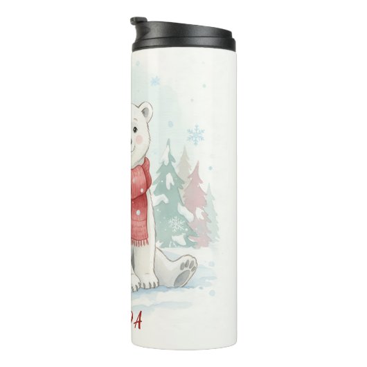 Süßer Wasserfarb-Eisbär-Winter Thermosbecher (Nach rechts gedreht)