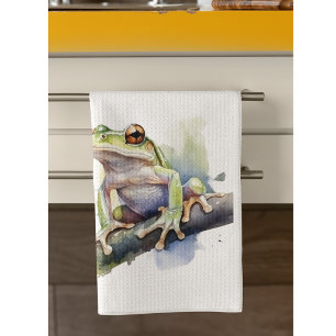Süßer Wasserfarb-Laubfrosch, individuell Geschirrtuch