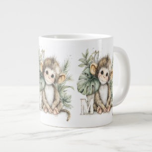 Süßer Wasserfarbe-Baby-Tier-Alphabet-Affe Jumbo-Tasse