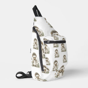 Süßer Wasserfarbe-Baby-Tier-Alphabet-Igel Crossbody Bag