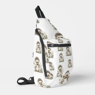 Süßer Wasserfarbe-Baby-Tier-Alphabet-Igel Crossbody Bag