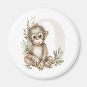 Süßer Wasserfarbe-Baby-Tier-Alphabet Orang-Utan Magnet