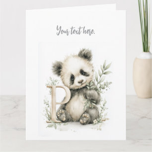 Süßer Wasserfarbe-Baby-Tier-Alphabet-Panda Dankeskarte