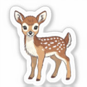Süßer Wasserfarbe-Babyhirsch-Sticker Aufkleber (Vorderseite)