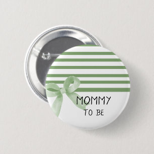 Süßer Wasserfarbe Grün Schleife Baby Shower werden Button