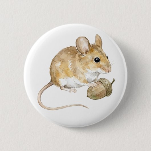 Süßer Wasserfarbe-Hamster-Knopf Button (Vorderseite)