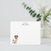 Süßer Wasserfarben-Beagle-Hund Flat Dankeskarte (Stehend Vorderseite)