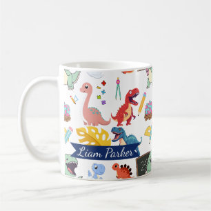 Süßer Wasserfarben-Dinosaurier personalisierter Ki Kaffeetasse
