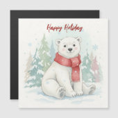 Süßer Wasserfarben-Eisbär Winter  Magnetkarte (Vorne/Hinten)
