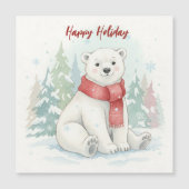 Süßer Wasserfarben-Eisbär Winter  Magnetkarte (Vorderseite)