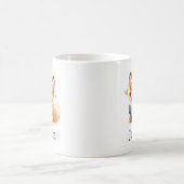 Süßer Wasserfarben-Fuchs beim Lesen eines Buches Kaffeetasse (Mittel)