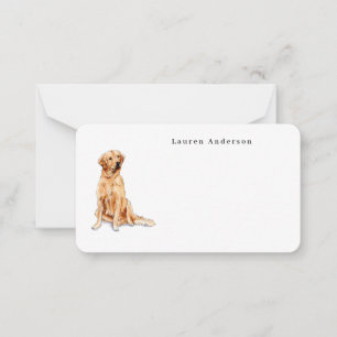 Süßer Wasserfarben-Golden-Retriever-Hund Klein Mitteilungskarte