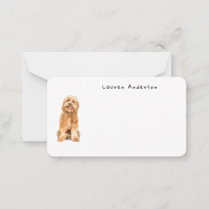 Süßer Wasserfarben-Goldendoodle-Hund Klein Mitteilungskarte