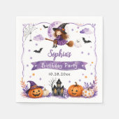 Süßer Wasserfarben-Halloween-Geburtstag Serviette (Vorderseite)