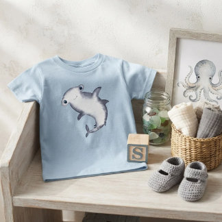 Süßer Wasserfarben-Hammerhai-Geburtstag Baby T-shirt