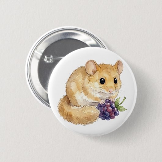Süßer Wasserfarben-Hamster-Button Button (Vorne & Hinten)