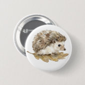Süßer Wasserfarben-Igel-Waldtier-Knopf Button (Vorne & Hinten)