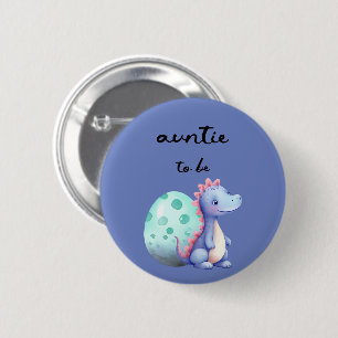 Süßer Wasserfarben kleiner Dinosaurier Tante-in-sp Button