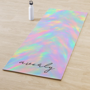 Süßer Wasserfarben-Pastell-Regenbogen-Abstrakt-Kun Yogamatte