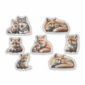 Süßer Wasserfarben-Rotfuchs-Mutter-und-Kind-Aufkle Aufkleber (Vorderseite)