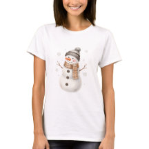 Süßer Wasserfarben-Schneemann | Boho Winter Weihna