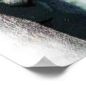 Süßer Wasserfarben-Schwarzbärjunges im Baum Poster (Ecke)