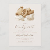 Süßer Wasserfarben-Teddybär Neutrale Babyparty Postkarte (Vorderseite)