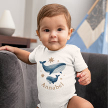 Süßer Wasserfarben-Wal-Mama-und-Baby-Name