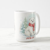 Süßer Wasserfarbener Eisbär Winter Kaffeetasse (VorderseiteRechts)