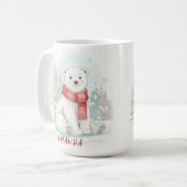 Süßer Wasserfarbener Eisbär Winter Kaffeetasse (Vorderseite Links)