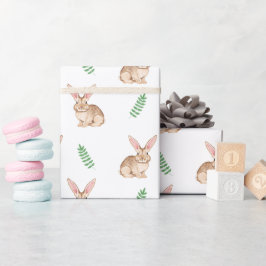 Süßer Wasserfarbenhase mit Grünzeug Geschenkpapier